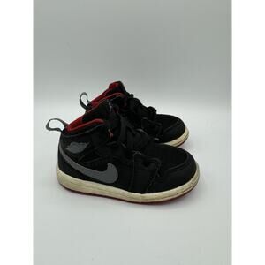 Nike Air Jordan 1 Retro Black Red Shoes Sneakers Sz 6C Toddler 640735-034